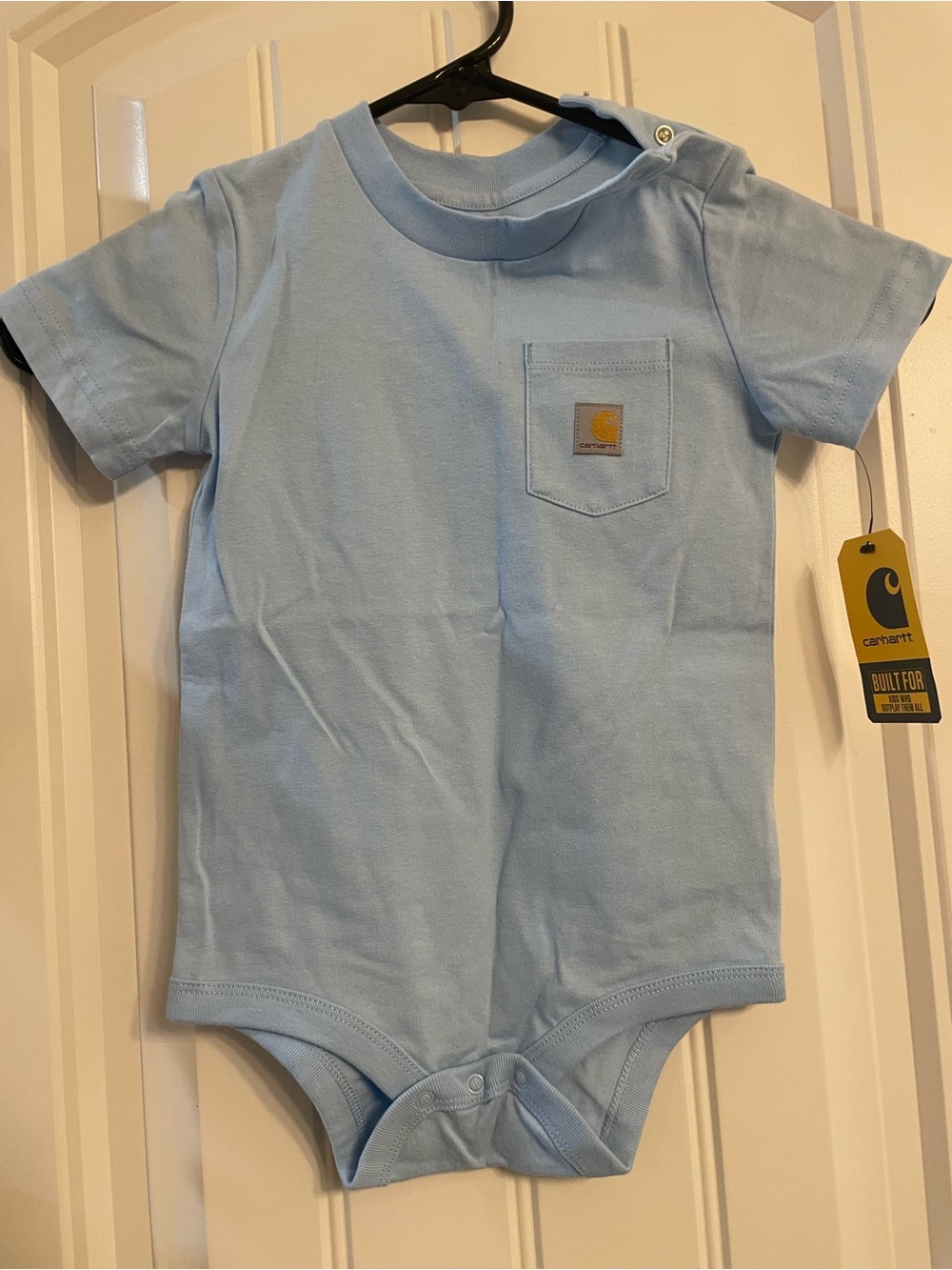 Carhartt Baby Short-Sleeve Pocket Bodysuit - Sky Blue